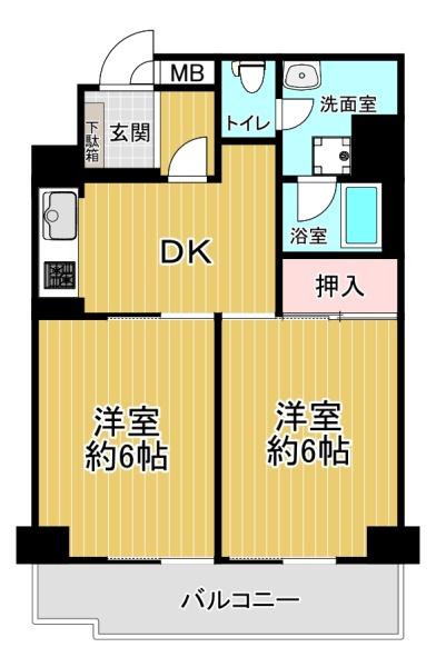 天満橋筋ビューハイツ 間取図・土地図