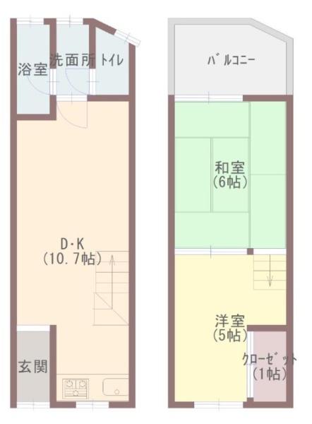 大阪市東成区東今里3丁目　中古戸建 間取図・土地図