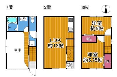 大阪市阿倍野区播磨町1丁目　中古戸建 間取図・土地図