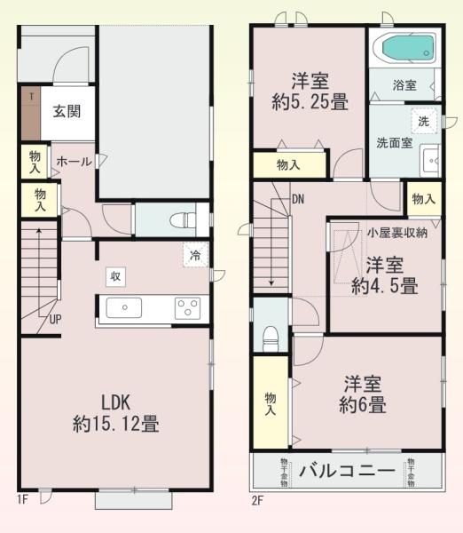 大阪市東住吉区杭全7丁目　A号棟　新築戸建 間取図・土地図