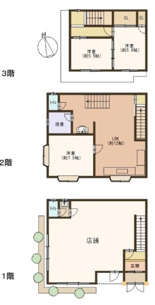 大阪市住之江区新北島8丁目　中古戸建 間取図・土地図