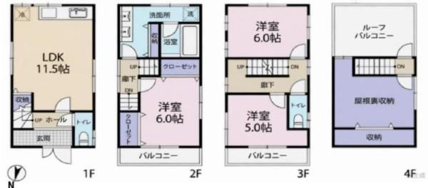 大阪市東住吉区田辺1丁目　中古戸建 間取図・土地図