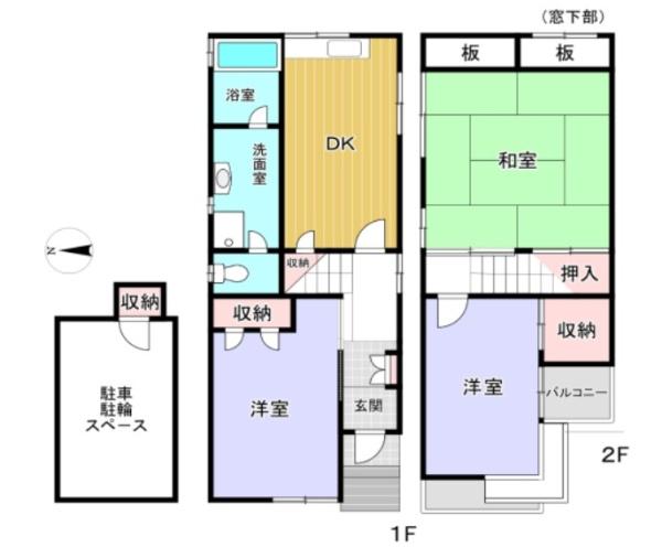 大阪市東住吉区田辺3丁目　中古戸建 間取図・土地図