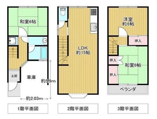 大阪市西成区千本中1丁目　中古戸建 間取図・土地図
