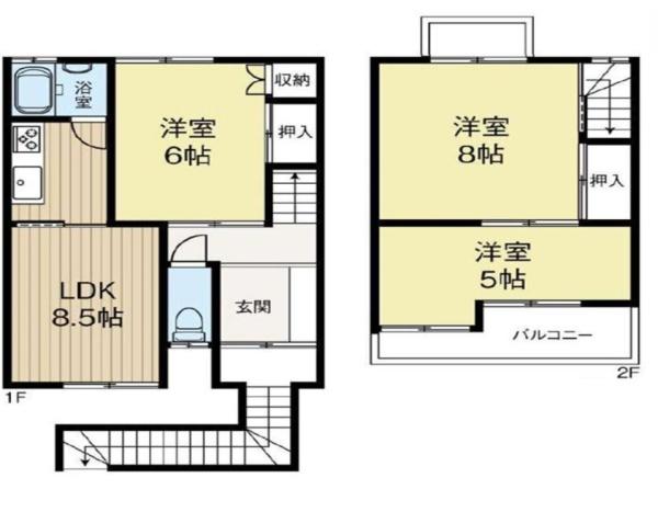 大阪市阿倍野区北畠3丁目　中古戸建 間取図・土地図