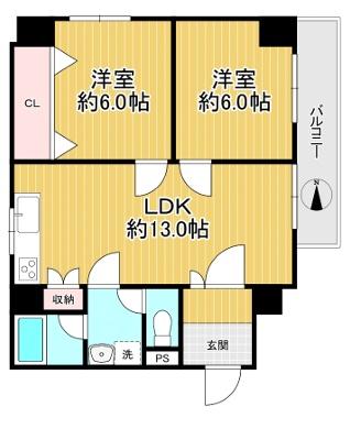 大手前ストークマンション 間取図・土地図