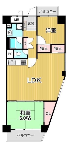 中津グランドハイツ 間取図・土地図