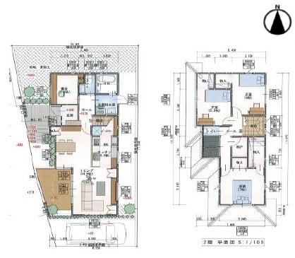 京都市右京区龍安寺池ノ下町　中古戸建 間取図・土地図