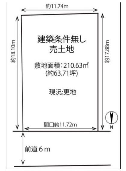 京都市北区上賀茂池端町　建築条件無売土地 間取図・土地図