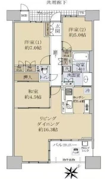 リバーガーデンコスモスクエア 間取図・土地図