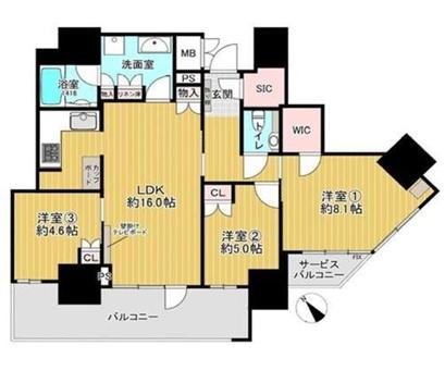 グランドメゾン上町台レジデンスタワー 間取図・土地図