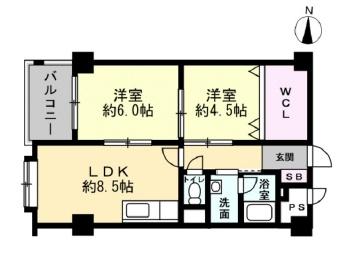 西京極大門ハイツ 間取図・土地図