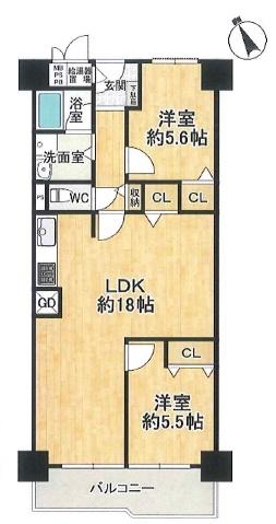 桂川ハイツ２号館 間取図・土地図