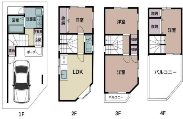大阪市平野区西脇4丁目　中古戸建 間取図・土地図