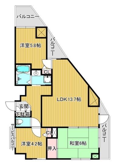 コスモ紫野 間取図・土地図