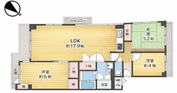 エバーグリーンポートタウン11号棟B 間取図・土地図