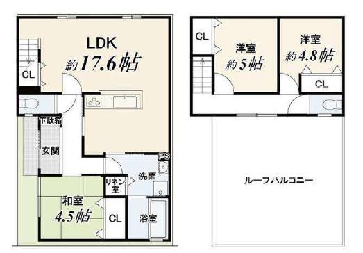 京都市上京区弁天町　中古戸建 間取図・土地図