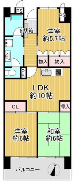 大阪マリンハイツ２号館 間取図・土地図