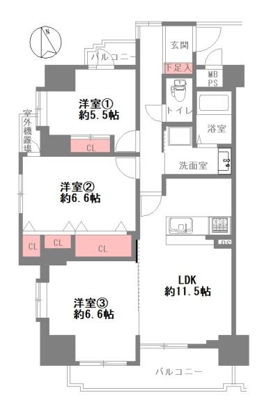 ライオンズマンション鶴橋 間取図・土地図