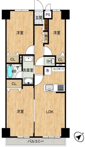 ライオンズマンション住吉万代東 間取図・土地図