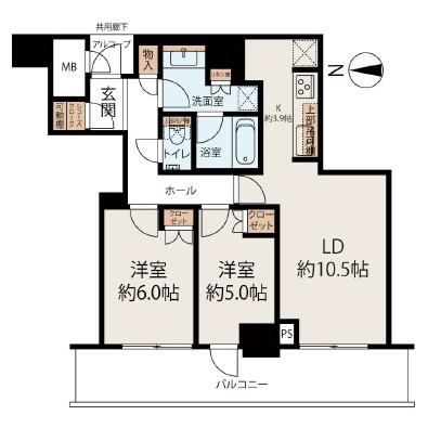 プレミストタワー大阪新町ローレルコート 間取図・土地図