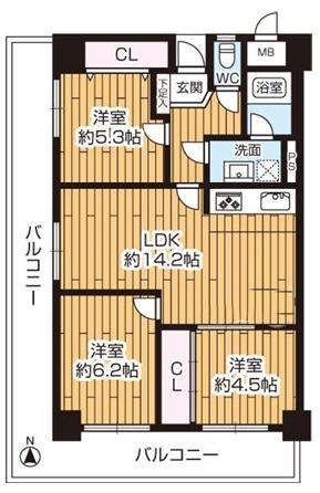 マツダファミリーハイツ阿波座 間取図・土地図