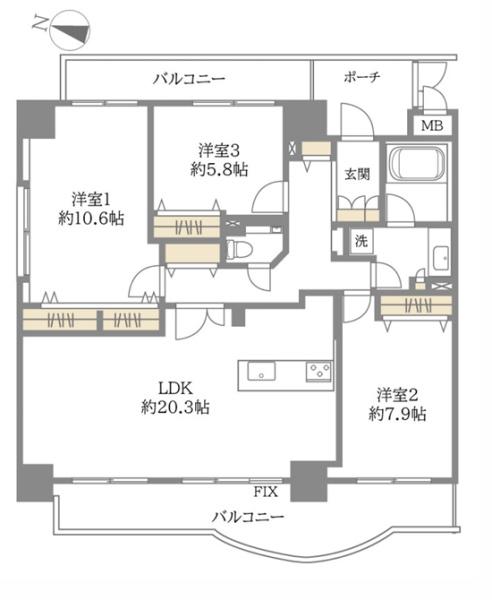 シテヌーブ阿波座 間取図・土地図