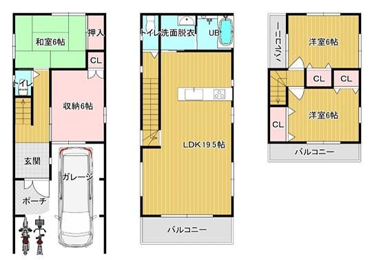 大阪府大阪市天王寺区空清町 間取図・土地図