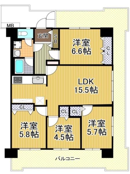 千舟リバーサイドヴィラ　D号棟 間取図・土地図