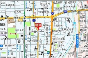 京都市南区東九条中御霊町　中古戸建 間取図・土地図