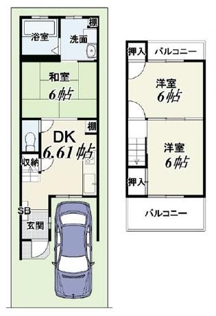 京都市右京区嵯峨野秋街道町　中古戸建 間取図・土地図