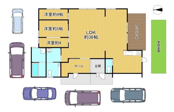 京都市右京区京北周山町河端　中古戸建 間取図・土地図