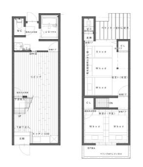 大阪市淀川区東三国１丁目　中古テラスハウス 間取図・土地図