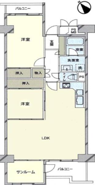 近鉄南港ガーデンハイツ23号棟 間取図・土地図