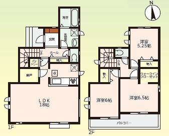 京都市北区上賀茂池端町　A号地　建築条件無売土地 建物プラン例（間取り図）