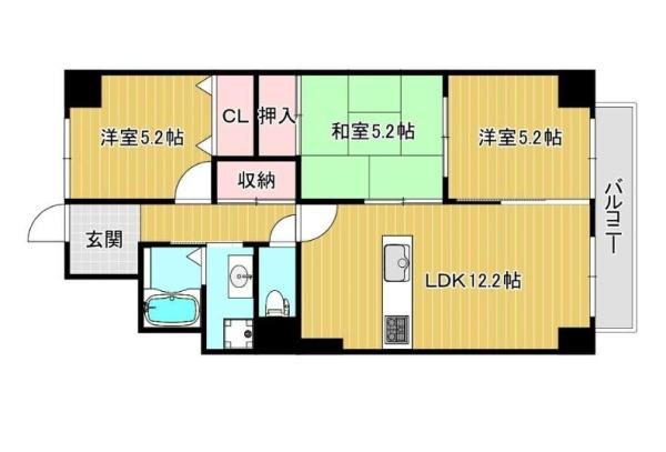 ハイム北野 間取図・土地図