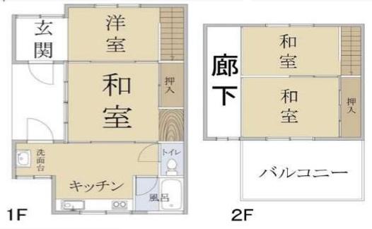京都市下京区諏訪開町　中古テラスハウス 間取図・土地図