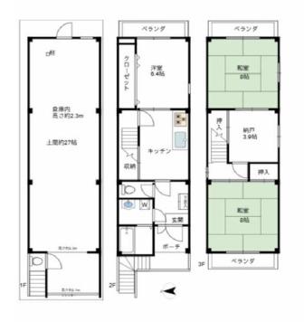 京都市右京区西京極前田町　中古戸建 間取図・土地図