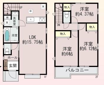 大阪市鶴見区中茶屋1丁目　B号棟　新築戸建 間取図・土地図