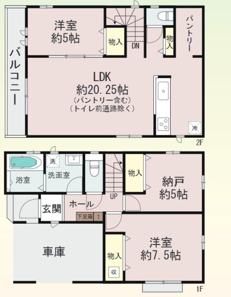 大阪市鶴見区中茶屋1丁目　A号棟　新築戸建 間取図・土地図