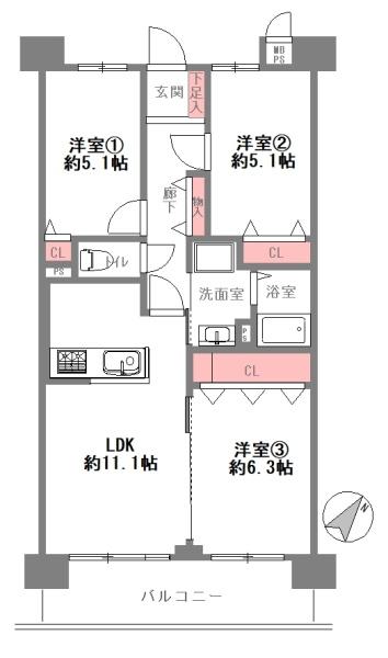 リバーサイドコープ出来島 間取図・土地図