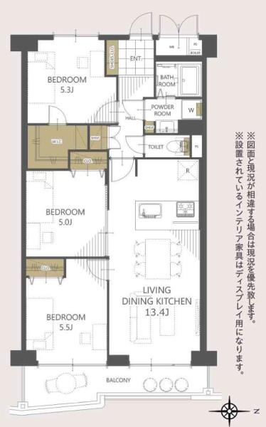 西道頓堀コーポ二号棟 間取図・土地図