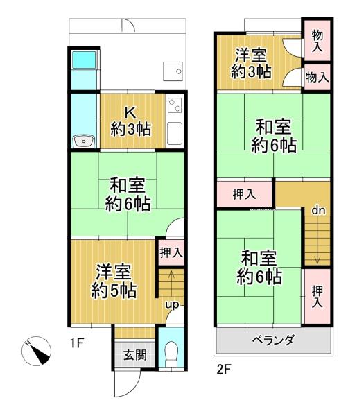 京都市山科区小山姫子町　中古戸建 間取図・土地図