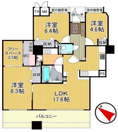 キングスクエアランドレックスC棟 間取図・土地図