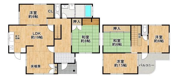 河内長野市南花台5丁目　中古戸建 間取図・土地図