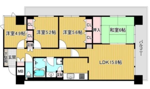 ファミール北大阪リバーサイドB棟 間取図・土地図