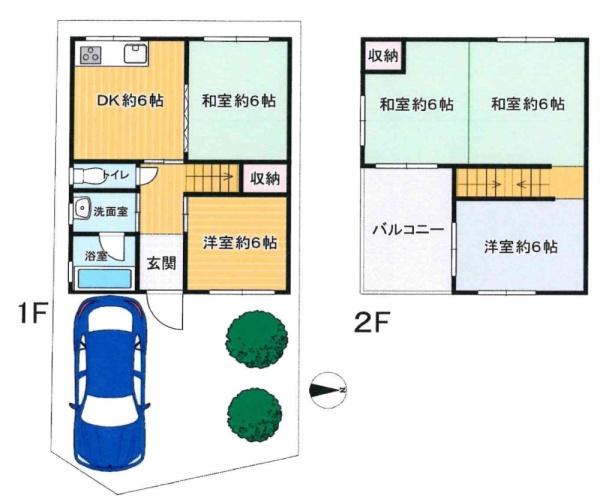 堺市美原区平尾　中古戸建 間取図・土地図