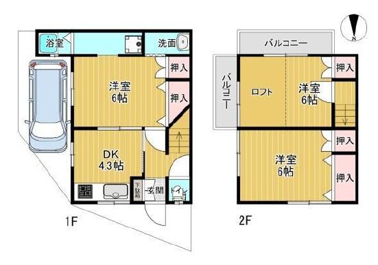 京都市左京区山端大塚町　中古戸建 間取図・土地図