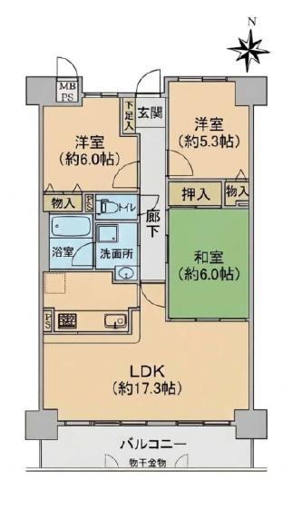 ライオンズマンション向日町 間取図・土地図