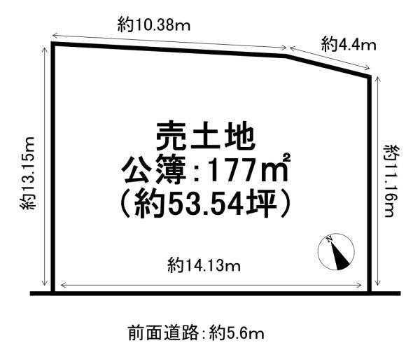 京都市右京区京北小塩町丸山　建築条件無売土地 間取図・土地図